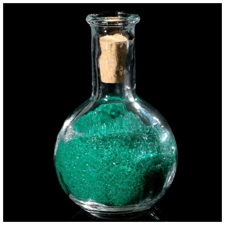 фото Ваза декоративная малая "Илис" с зелёным наполнителем