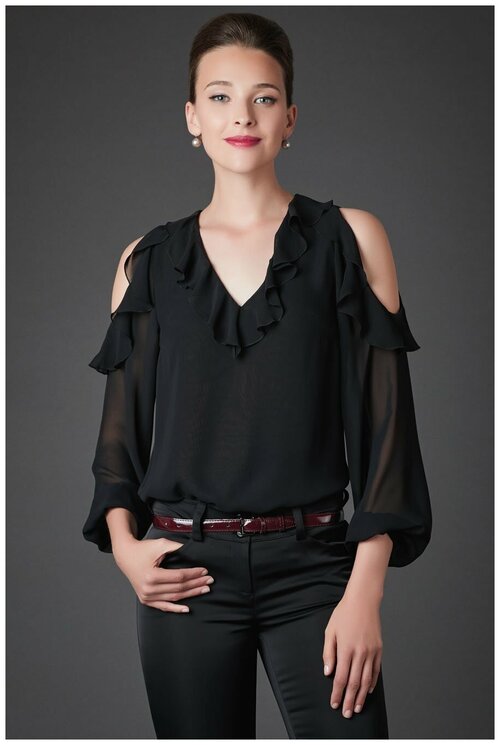 Блуза  Арт-Деко, размер 42, черный