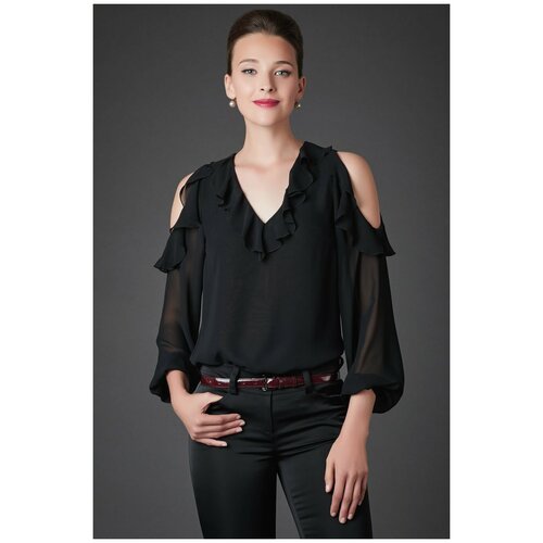 Блуза  Арт-Деко, размер 42, черный
