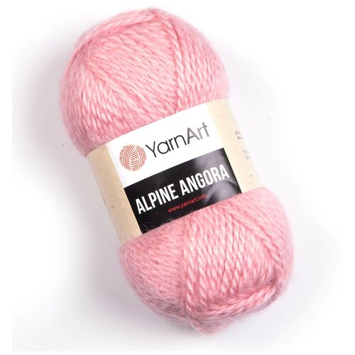 пряжа yarnart angora star 20% шерсть 80% акрил 500 м 100 гр 217 светлый розовый Пряжа YarnArt Alpine Angora | Пряжа Yarnart Alpine Angora - 339 розовый | 3шт упаковка | Акрил: 80%, Шерсть: 20%