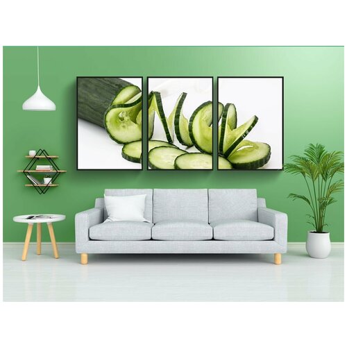 фото Набор модулных постеров для интерьера "огурец, салат, еда" 60x90 см. в тубусе, без рамки lotsprints