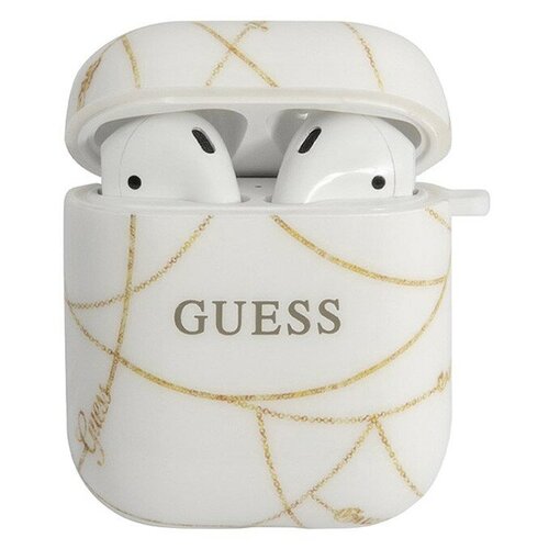 фото Guess чехол guess chain с кольцом для airpods 1/2, белый