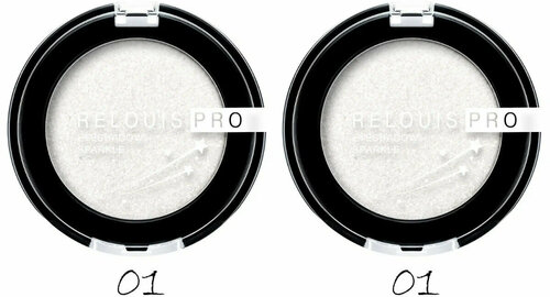 Тени для век Relouis Pro Eyeshadow Sparkle, тон 01 Snow, 2 шт.