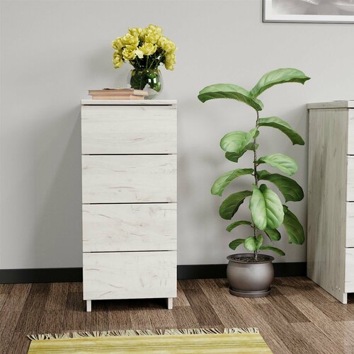 Тумба прикроватная офисная с ящиками тумба для спальни на кухню и ванную Дуб светлый domokomod c 4 ящиками 5760₽