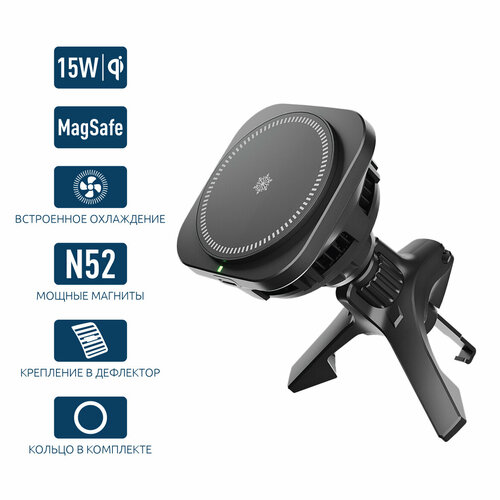 Автомобильный держатель ICE COOL с беспроводной зарядкой QI 15W Olmio 2990₽