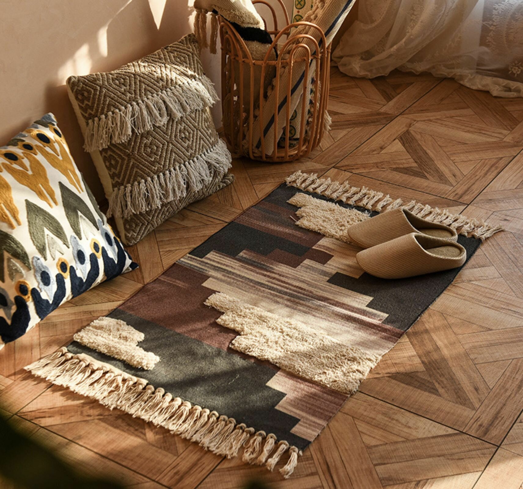 фото Коврик прикроватный в спальню и гостиную Nordic Style, хлопковый