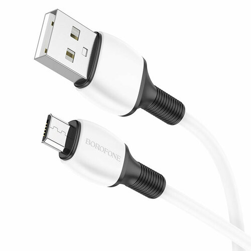 USB кабель BOROFONE BX84 Rise MicroUSB, 2,4A, 1м, PVC (белый)