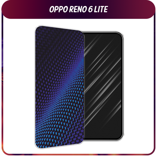 Силиконовый чехол на Oppo Reno 6 Lite / Оппо Рено 6 Лайт Синий карбон силиконовый чехол маки и васильки фон на oppo reno 6 lite оппо рено 6 лайт