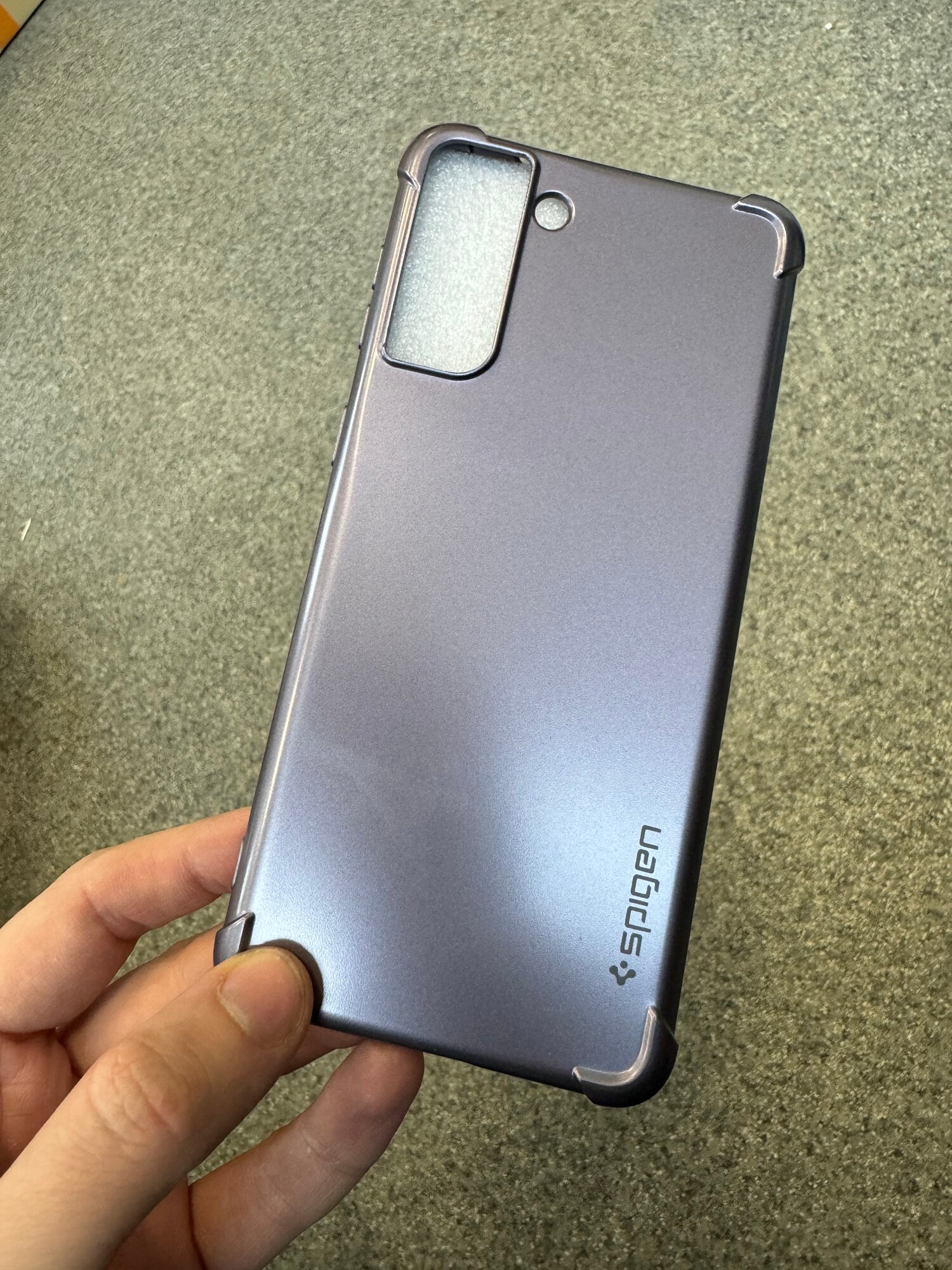 Чехол панель накладка бампер MyPads SPIGEN для Samsung Galaxy S21+ plus (SM-G996) тонкая силиконовая крышка противоударная светло-серая MyPads