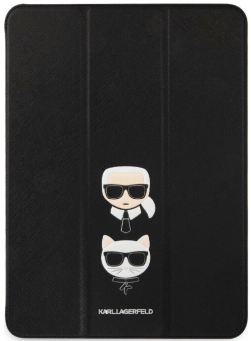 Чехол Karl Lagerfeld PU Saffiano Karl & Choupette heads Folio для iPad Pro 11" (2021), цвет Черный (KLFC11OKCK)