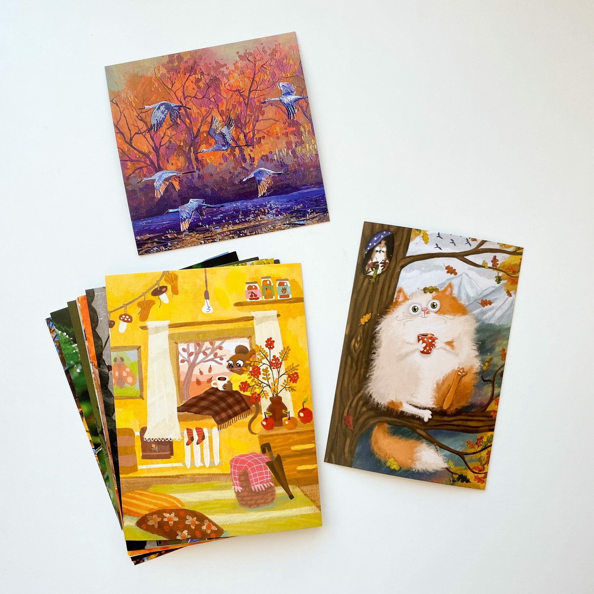 Набор почтовых эко-открыток Маленькие радости "Осень" (13 шт) для посткроссинга