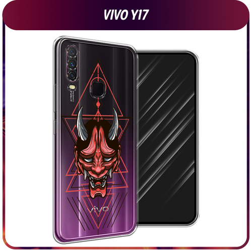 Силиконовый чехол на Vivo Y17/Y12 / Виво Y17/Y12 Hanya Oni mask, прозрачный силиконовый чехол на vivo y17 y12 виво y17 y12 расплывчатые смайлики розовые