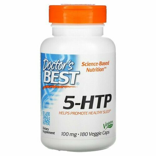 Doctor's Best, 5-HTP, гидротриптофан, натуральный антидепрессант 100 мг, 180 капсул