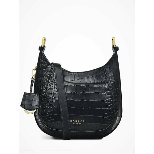 Сумка хобо Radley 106998, фактура тиснение, под рептилию, черный