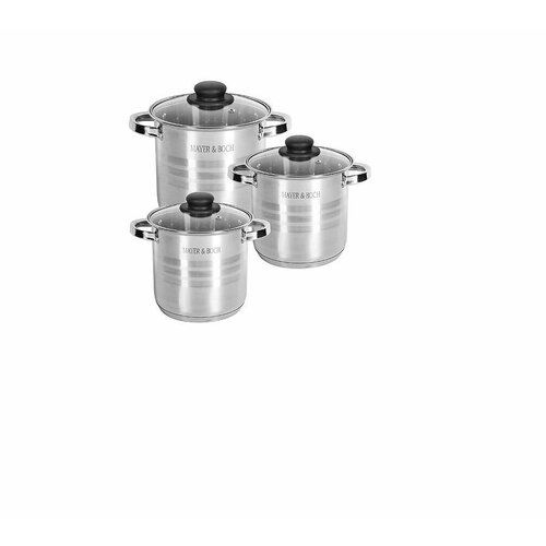 Набор кастрюль нержавейка 43 л 57 л 72 л с крышками 13786₽