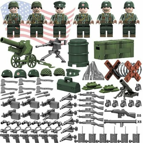 Лего солдаты Вторая Мировая Война / военные лего фигурки / набор минифигурок / конструктор армия / солдатики / военные человечки / спецназ блоки для сборки солдатиков вторая мировая война немецкая армия зимний снег фигурки солдат детали оружия игрушки для детей