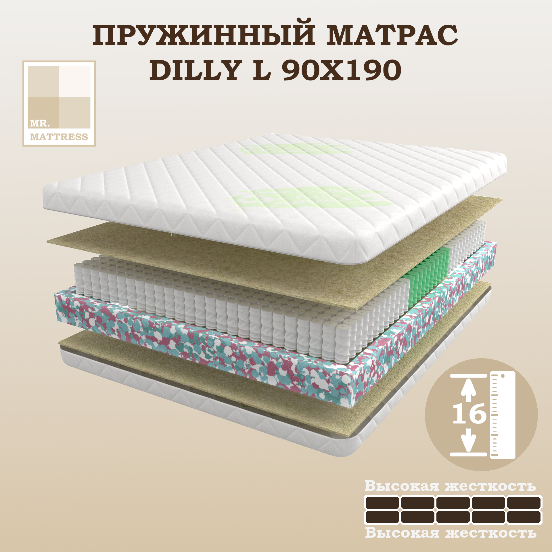 Пружинный матрас Mr.Mattress Dilly L 90x190