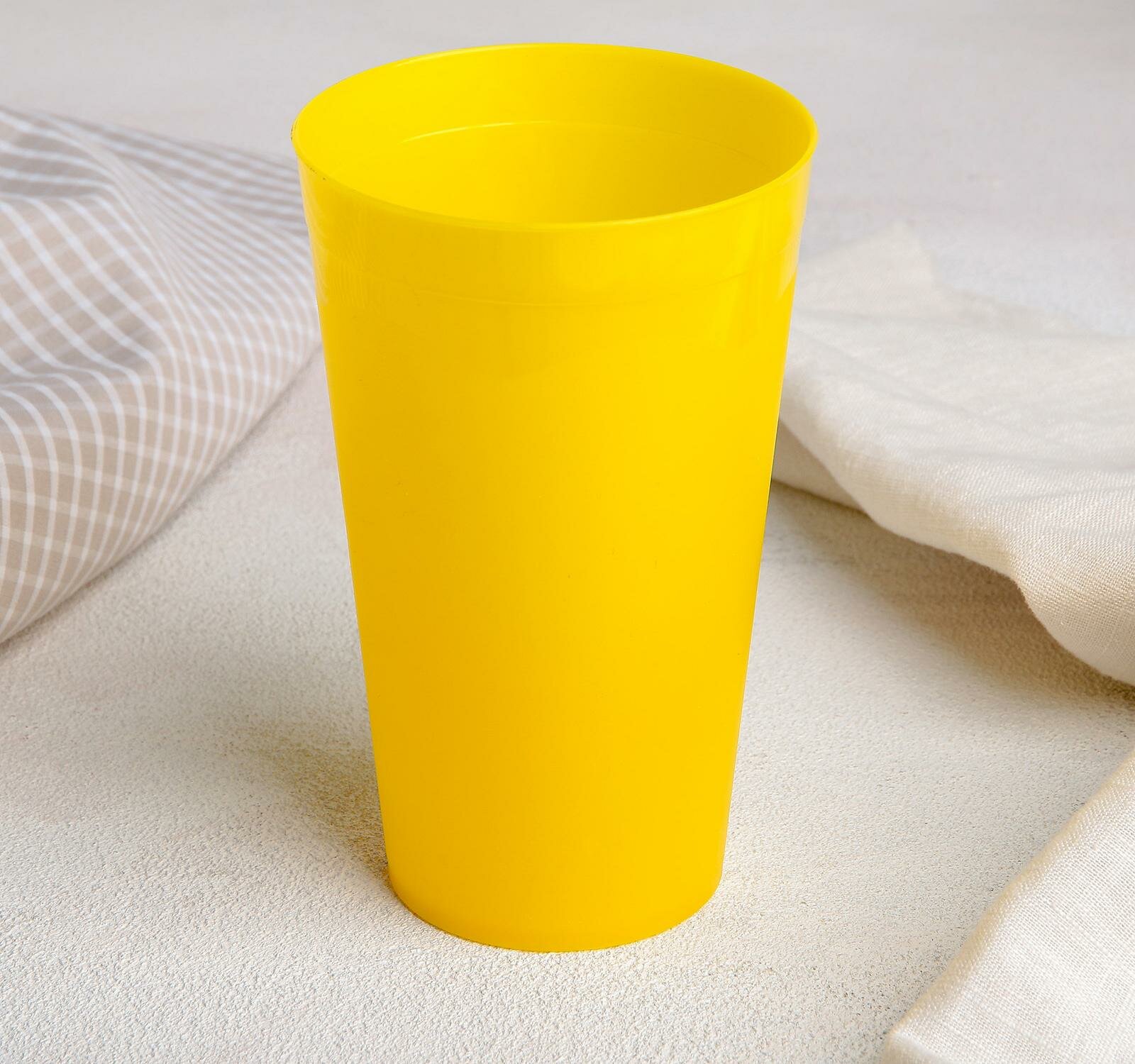 Стакан пластиковый "Ангора", 400 мл, цвет жёлтый