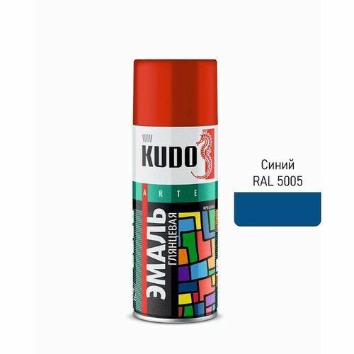 Аэрозольная краска эмаль KUDO универсальная синяя RAL 5005, 520 мл (комплект из 3 шт)