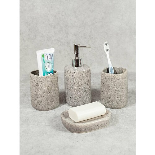 Набор для ванной Deniz мыльница дозатор дмыла стакан дщеток стакан 1712₽