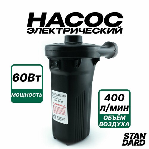 Насос для лодки ПВХ Матраса Бассейна - Аккумуляторный Питание от сети и прикуривателя Мощность 125W - 500 лмин 2320₽