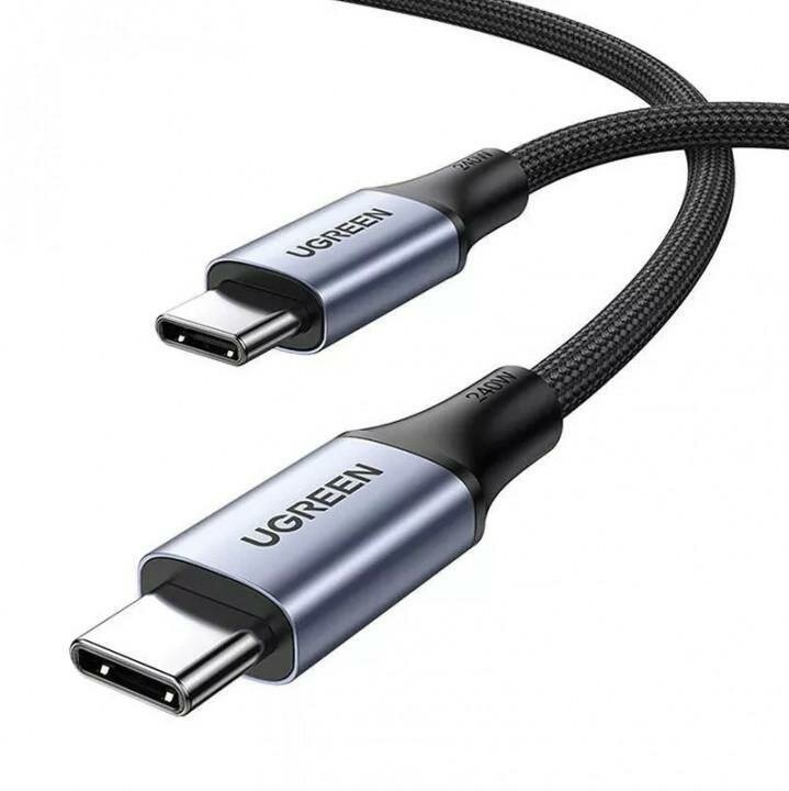 Кабель UGREEN US535 1м USB-C to USB-C 240WPD Серый космос