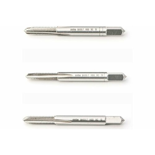 MTE Метчик ручной hss din352 3шт m4x0,7 26394
