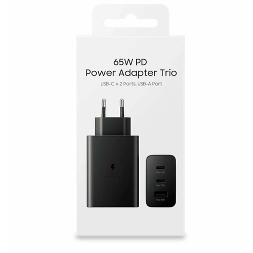 Сетевое зарядное устройство для Samsung EP-T6530 Type-C входом 25W / 65W и USB-A входом 15W (Fast Charger). Быстрая зарядка/ Провод в комплекте Type-c/Type-c зарядное устройство samsung 25w type c black ep t2510nbegww