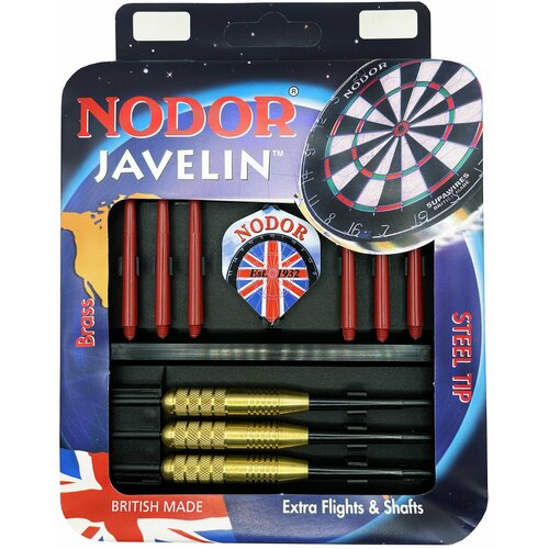 набор из дротиков 20гр nodor javelin brass steeltip c аксессуарами для игры в дартс Набор из дротиков 26гр Nodor Javelin Brass steeltip c аксессуарами