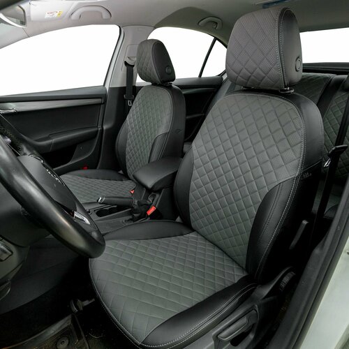 Чехлы для Шкода Октавия А7 для комплектации без заднего подлокотника 2013 2014 2015 2016 2017 2018 2019 2020 14531₽