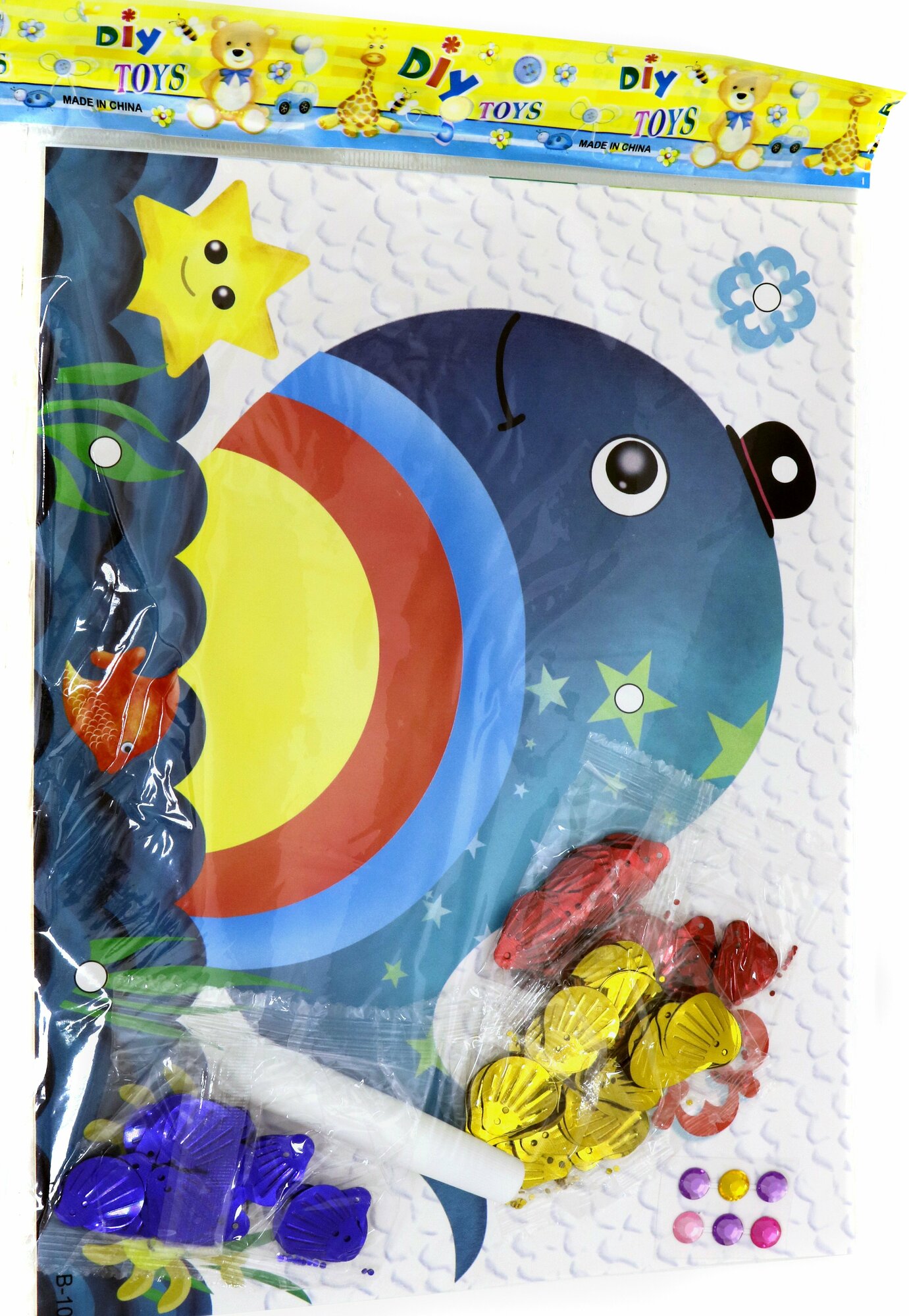 Мозаика из пайеток "Веселый кит" (А4) (НД-1624)