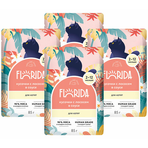 FLORIDA для котят с лососем в соусе пауч NEW 85 гр х 4 шт