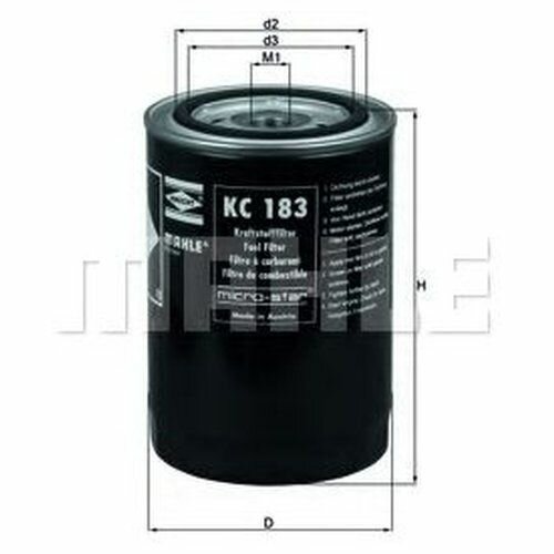 Фильтр топливный Knecht/Mahle KC 183, 141 мм, 20 Nm