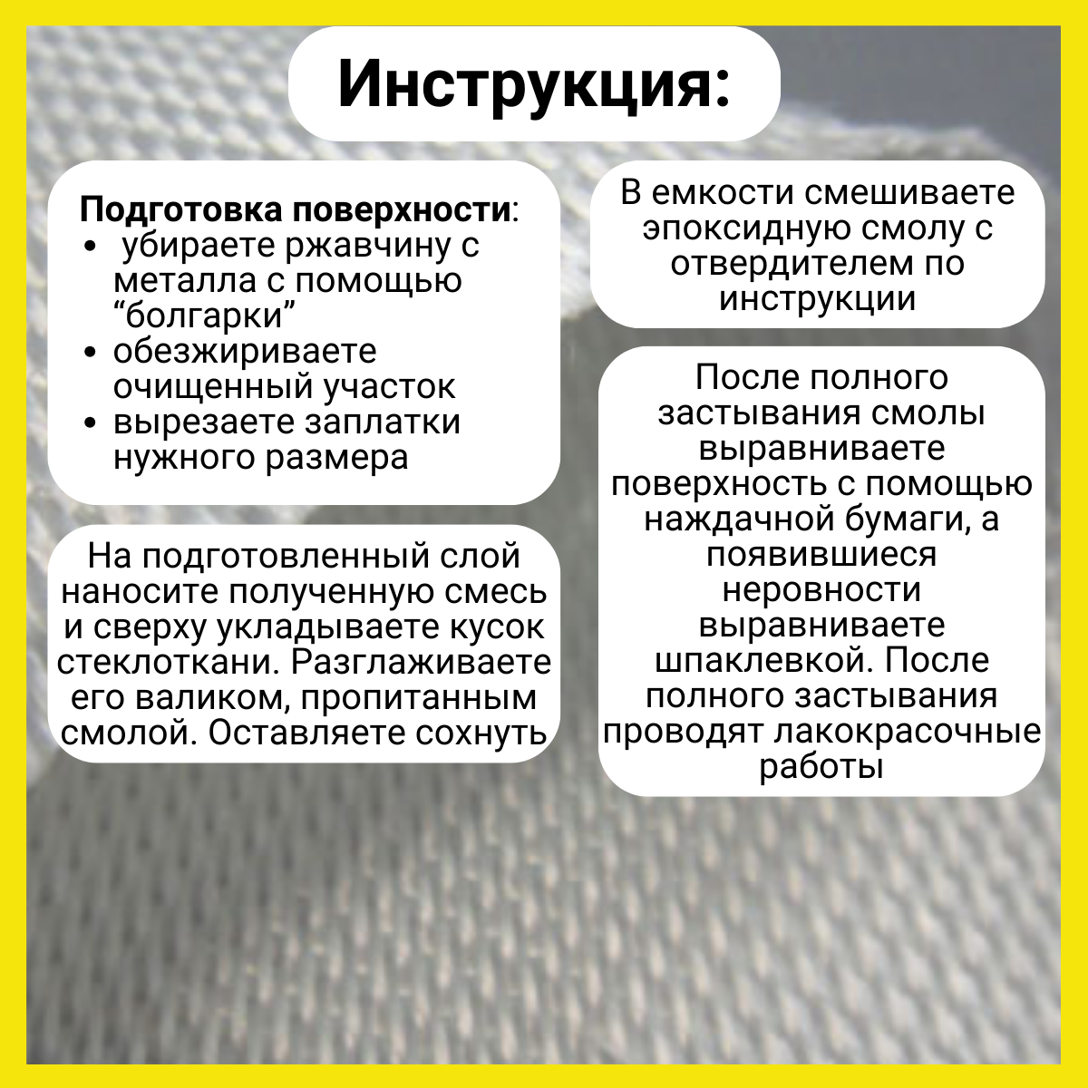 Изображение Автомобильная стеклоткань 1м x 4м для кузовного ремонта, бампера, изделий из пластика с использованием эпоксидной смолы. Стекловолокно для мотоциклов.