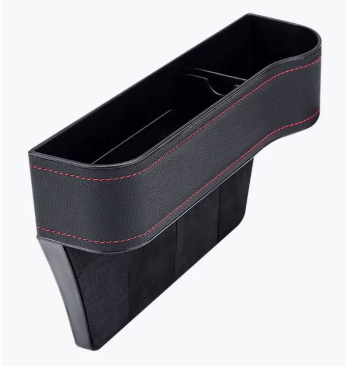 Картинки Дорожный карман - органайзер между сиденьями автомобиля автокарман для хранения мелочи, телефона, документов, с подстаканником. Черный цвет
