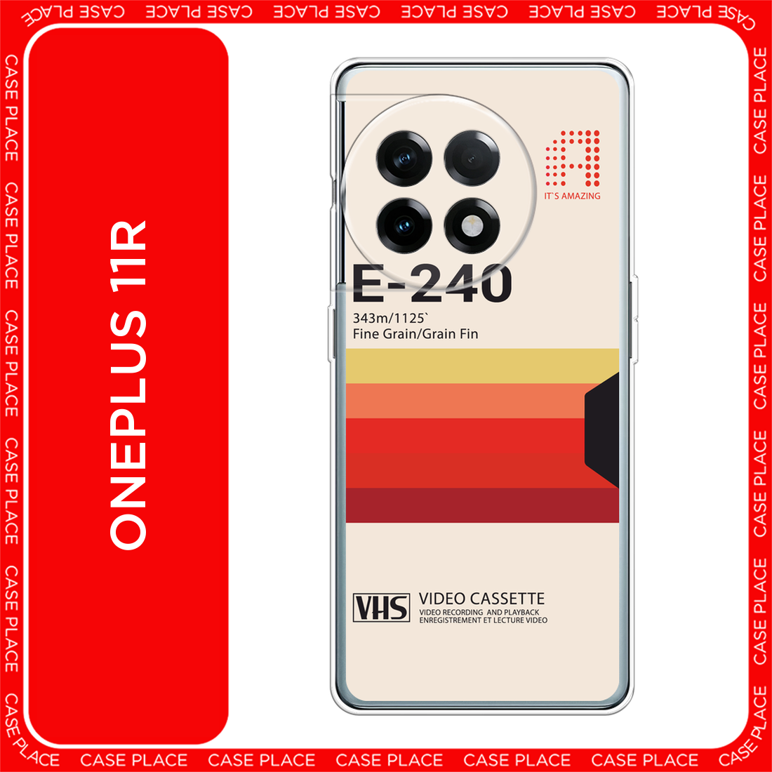 Чехол на OnePlus 11R/Ace 2 / ВанПлюс 11R/Ace 2 с принтом VHS обложка
