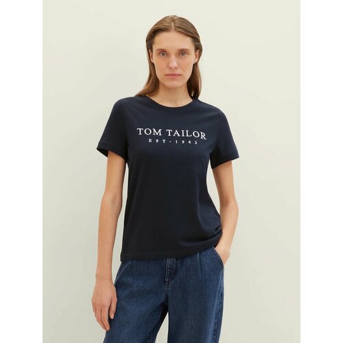 фото Футболка tom tailor, размер s, темно-синий