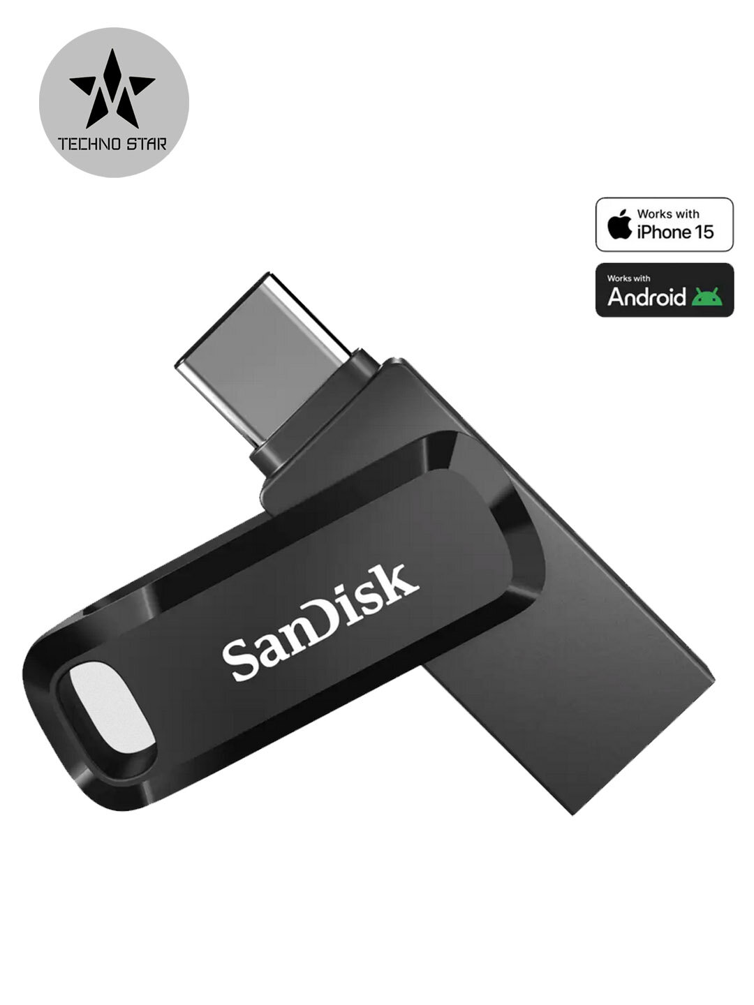 USB/Type C флешка Sandisk Ultra Dual Drive Go 512Gb, USB 3.2/ USB Type-C 400 Mb/s — фото 1