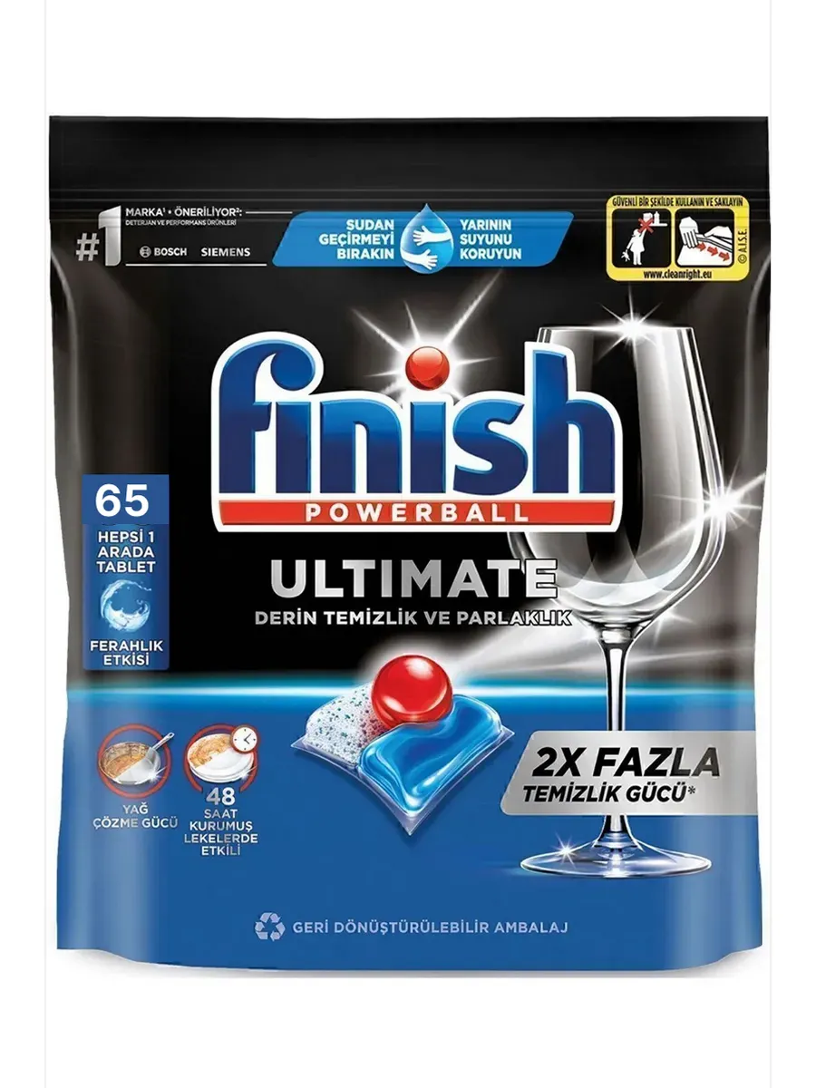 Капсулы для мытья посуды Finish Ultimate для посудомоечной машины  таблетки для посудомоечных машин  65 шт 