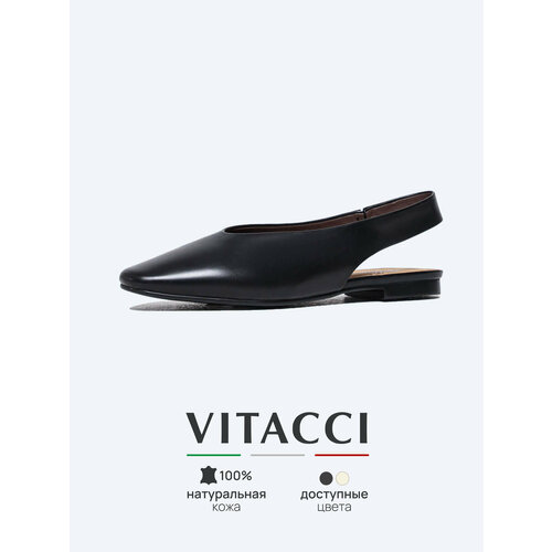 фото Туфли слингбэки vitacci, размер 39, черный