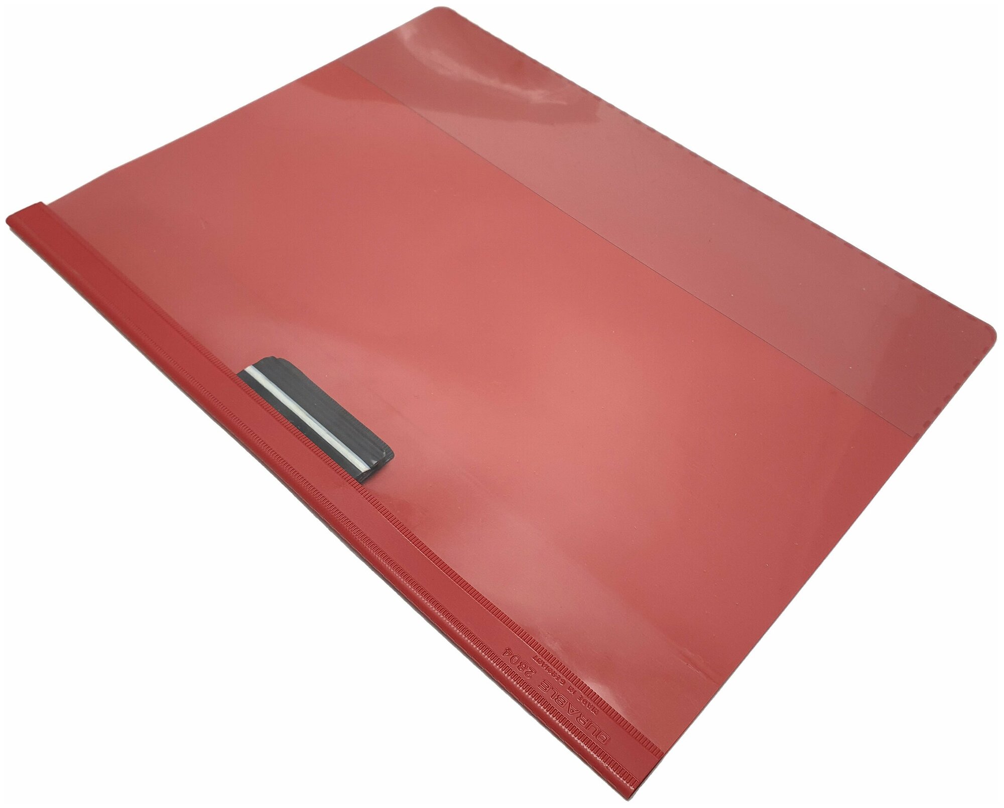 Папка с зажимом Durable пластик с карманом справа красный A4+
