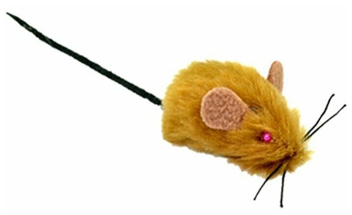 Игрушка для кошек, Мышь меховая 4,5 см., 2 шт, 1 набор - фотография № 1
