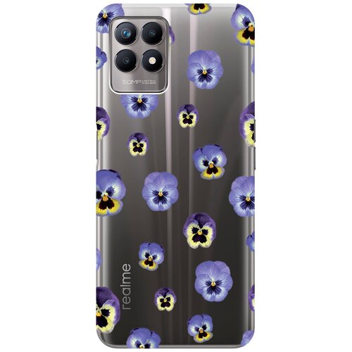 Силиконовый чехол с принтом Pansies для Realme 8i / Рилми 8 ай силиконовый чехол с принтом corgi pattern для realme 8i рилми 8 ай