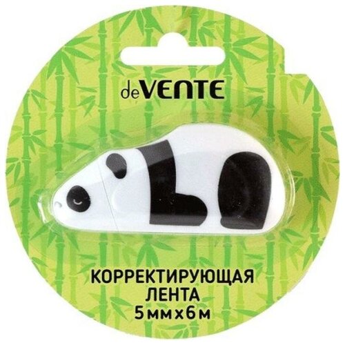 deVENTE Корректирующая лента 5 мм х 6 м, deVENTE Panda, регулировка натяжения ленты, фронтальный аппликатор, в картонном блистере