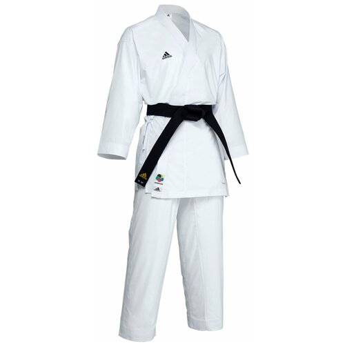 Кимоно для карате adidas без пояса, сертификат WKF, белый кимоно для карате best sport без пояса сертификат wkf размер 140 белый