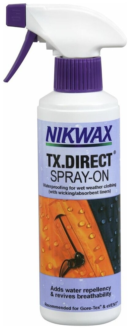 Водоотталкивающая пропитка для мембранных тканей Nikwax TX Direct Spray-On (300мл) - фотография № 1
