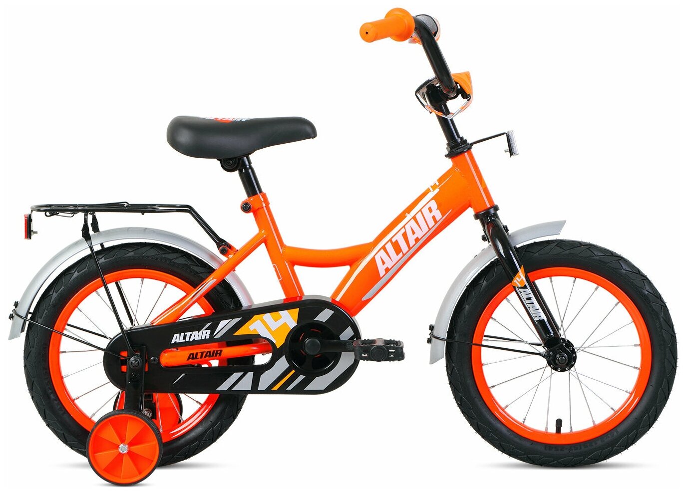 Детский велосипед ALTAIR KIDS 14 (14" 1 ск.) 2020-2021, ярко-оранжевый/белый