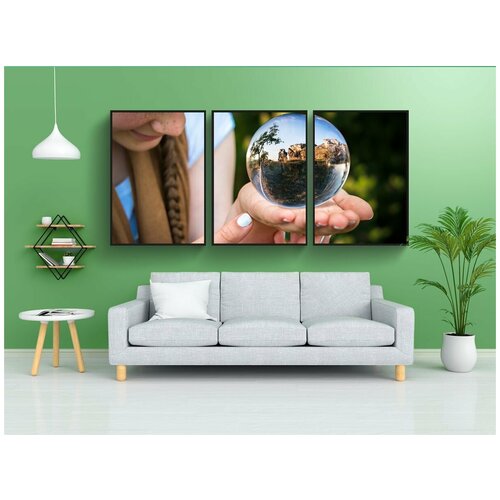 фото Набор модулных постеров для интерьера "стеклянный шар, гадалка, рука" 60x90 см. в тубусе, без рамки lotsprints