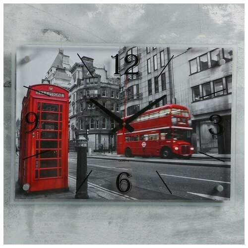 фото Часы настенные, серия: город, "лондон", 40х56 см, микс рубин