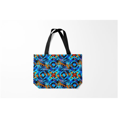 фото Сумка-шоппер / 46х35 см / тренды / абстракция желто синий абстрактный узор burnettie